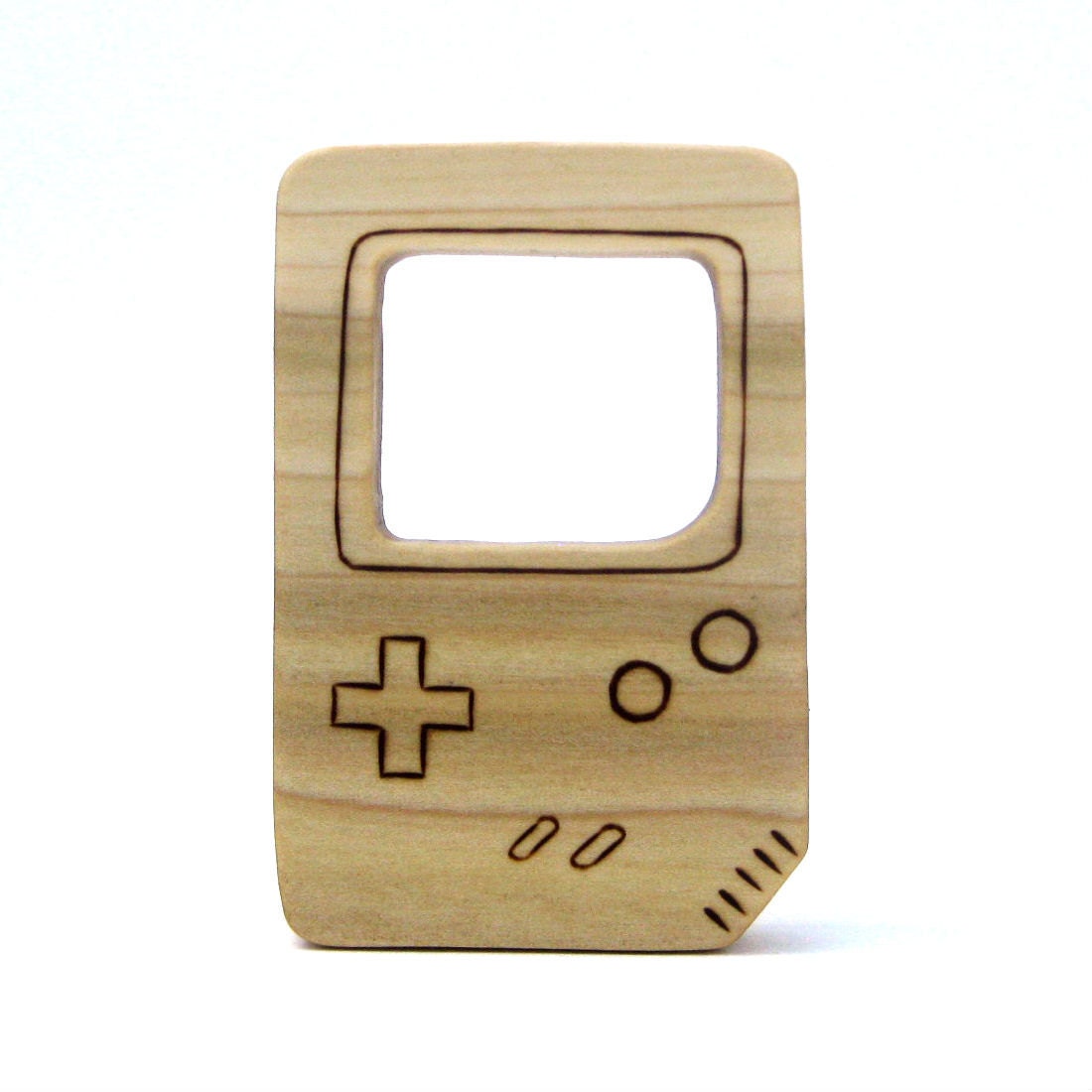 Game Boy Nintendo - Wooden Teether - Organic Baby Toy