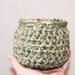 Crochet Basket - Small Basket - Crochet Bowl - Green and Tan
