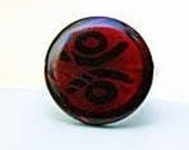 Painted Wood and Acrylic Brass Wire Wrapped ring