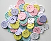 100 Embossed Pastel Buttons punch die cut embellishments  noE1040