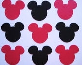 100 Black Red Mickey Mouse punch die cut embellishments noE1352