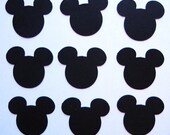 100 Black Mickey Mouse punch die cut embellishments noE1351