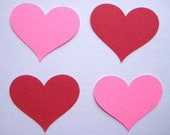 100  Medium Red Pink Heart embellishments punch die cut scrapbooking noE1361