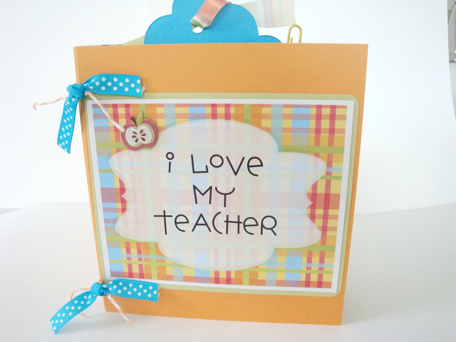 Teacher Gift, Scrapbook, I Love My Teacher Mini Album, Kids Scrapbook for Teacher, Premade Photo Album
