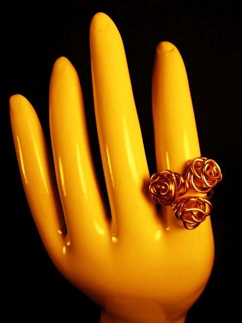 Triple Rosette Ring - 14kt Gold Fill