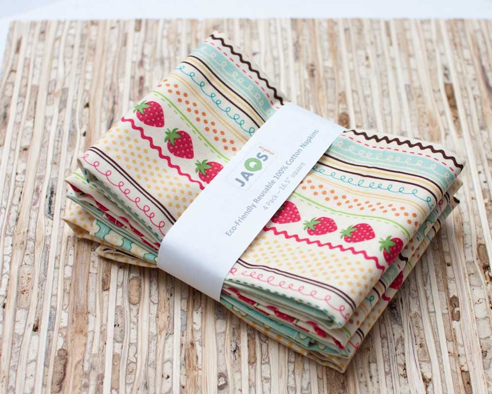 Eco-Friendly Large Cloth Napkins - Set of 4 - (N512)