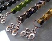 BMX Bike Chain Keychain with charm