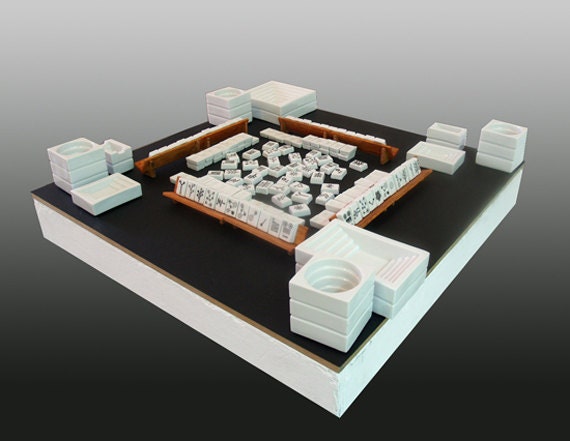 Mahjong Set with Porcelain Dishes - Exclusive Collectable Gift