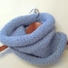 Hand Knit Cowl - Knitted Neck Warmer - The Long Cowl - Acrylic - Sky