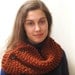 Handknitted Scarf - Button Scarflette - The Button Up Neckwarmer - Wool Blend - Spice