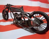 Scrap metal motorcycle sculpture