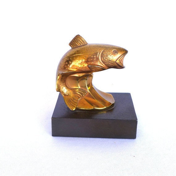BRONZE TROUT SCULPTURE