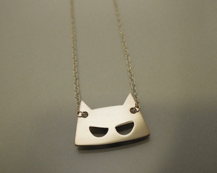 Mask necklace silver / collier Masque argent