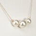 White Pearl Necklace, Simple Sweet, 14K Yellow Gold fill, Three, Kristin Noel Designs