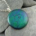 Dichroic Round Emerald Pendant