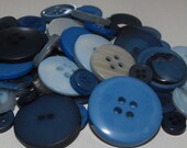 100 Ocean Blue Buttons Round Multi Sizes