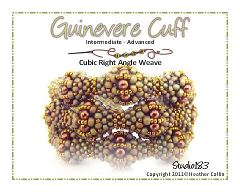 Textured Beaded Balls Cuff Beading Tutorila GUINEVERE CUFF
