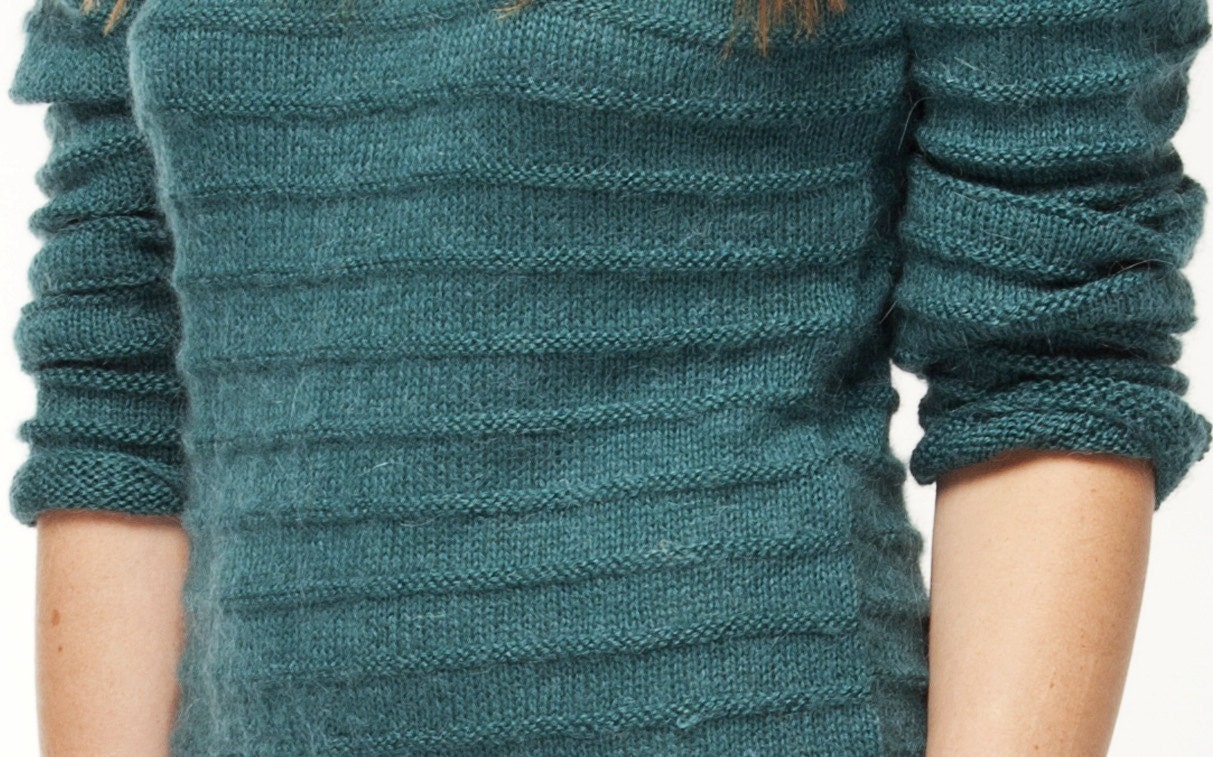Short Teal Dress: Emerald. Handmade, Winter Collection