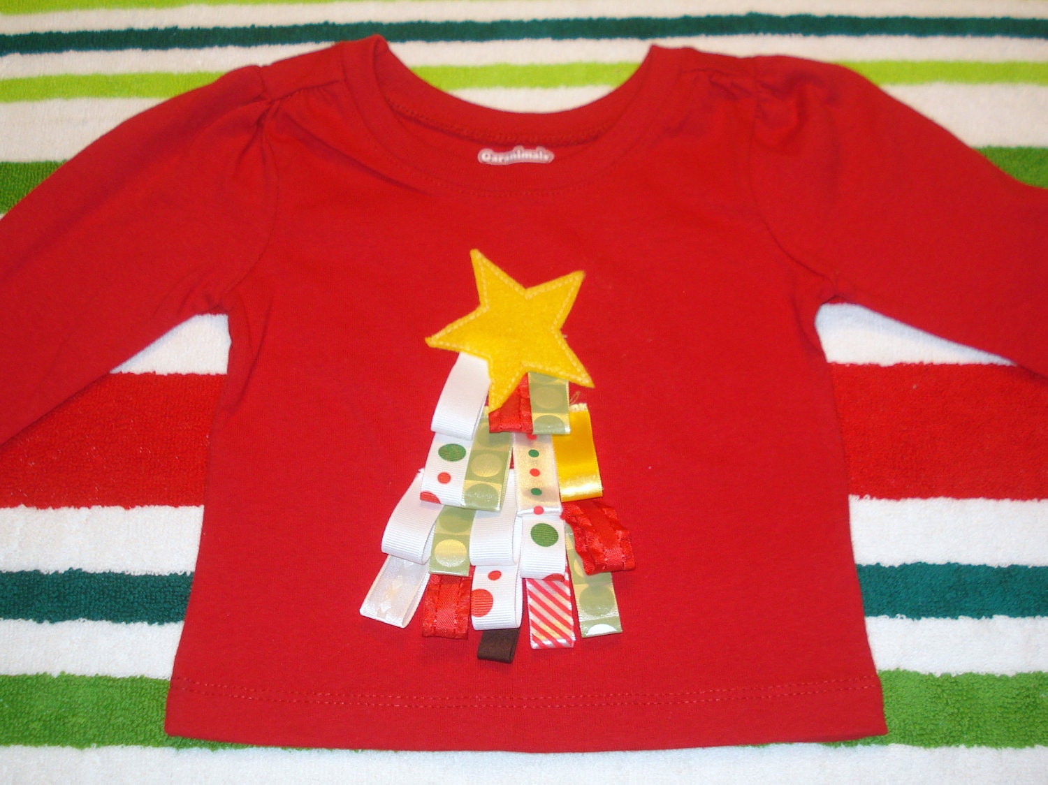 Sale- Christmas Ribbon Tree Shirt Ready to Ship - torilynn817