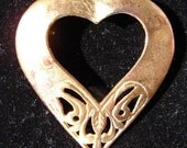 Vintage late 1800s Heart Brooch Pin