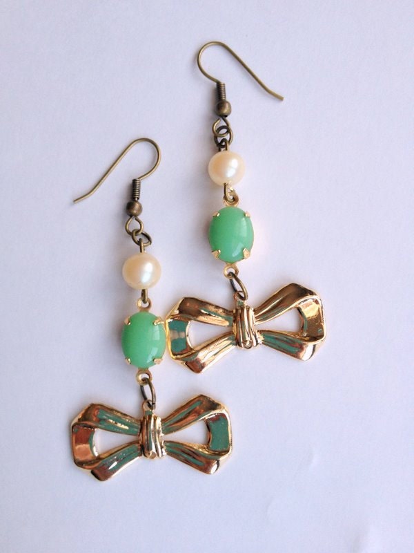Jade Bow Earrings