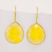 10% Off - Large Faceted Bezel set Yellow Chalcedony drop earrings in 22k Gold Vermeil - Mothers Day Sale