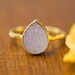 Druzy Stacking Ring - Druzy Agate - Druzzy stone ring - Bezel Set Ring - April Birthstone