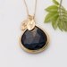 Personalized Necklace - Black Onyx Necklace - Personalized Jewelry - Custom Stamp Initials