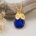 September Birthstone Necklace - Personalized Necklace - Blue Sapphire Necklace - Personalized Jewelry - Custom Stamp Initials