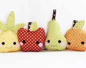 Toy Sewing Pattern - Kawaii Mini Fruit Pattern - Baby Toys, Party Favors - PDF Pattern - GandGPatterns