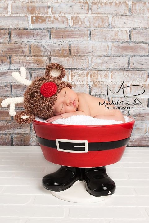 Reindeer Hat- Baby Hat- Christmas Hat