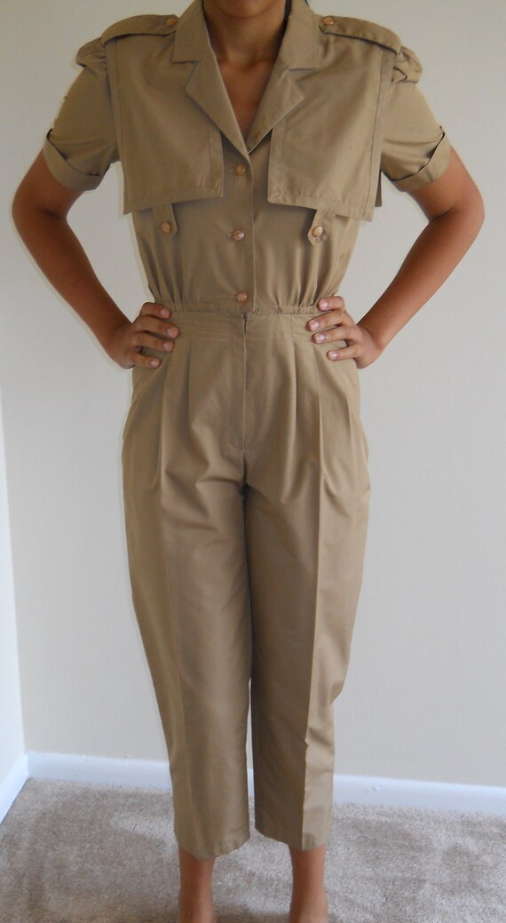 Vintage Khaki Japanese Jumpsuit by MajorVintage on Etsy