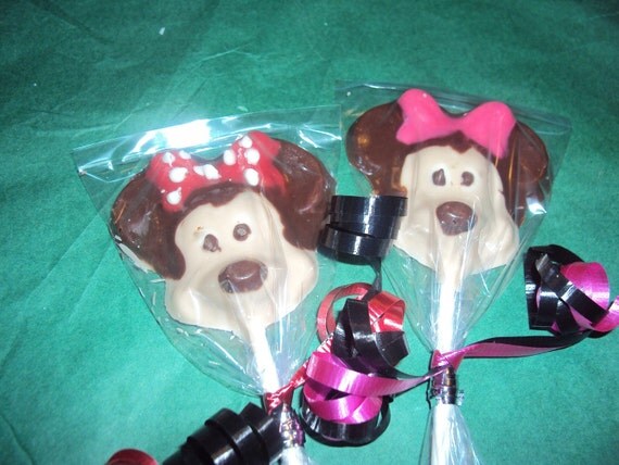 12 Minnie Mouse Chocolate Lollipop Favor Il_570xn