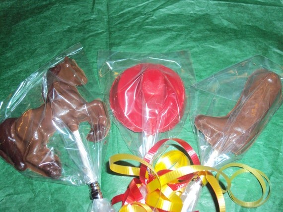 12 Cowboy/CowGirl Assortment Chocolate Lollipop Favor Il_570xn