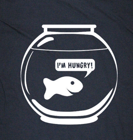 Fish Shirt - Kids Shirt - Goldie the Hungry Fish - 7 Colors Available - T shirt Sizes 2T, 4T, 6, 8, 10, 12 - Gift Friendly