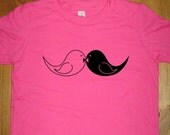 Mustache Shirt / Moustache Tshirt - Love Bird Handlebar Mustache - 7 Colors - Kids Tshirt Sizes 2T, 4T, 6, 8, 10, 12 - Gift Friendly