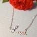 Gift for your Love - Sterling silver chain, matt rhodium plated "Love" pendent necklace