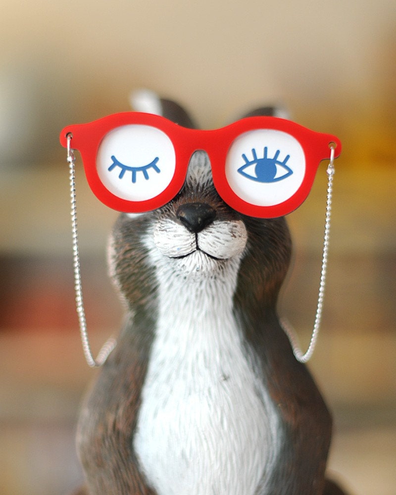 Glasses Necklace - Red