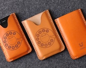 iPhone Leather Case with back pocket - Dial Phone