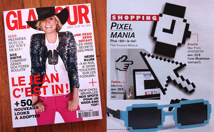 Mac Pixel Clock Icon Brooch / Necklace