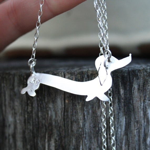 Dachshund Pendant Wiener Dog Jewelry Daschund Necklace Sausauge Dog Love by Lola&Cash