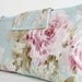 Shabby Chic Sponge Bag. Large Make up Bag. English Rose. Pastel blue. pink. Roseprint