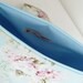 Shabby Chic Sponge Bag. Large Make up Bag. English Rose. Pastel blue. pink. Roseprint