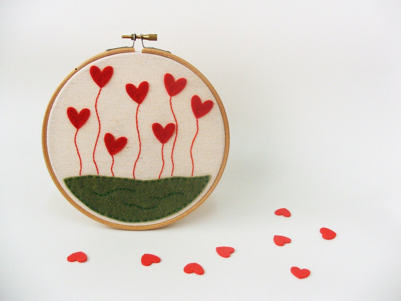 Embroidery hoop wall art - Love blossoms, GREAT WEDDING DECOR - made to order