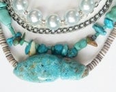 Mutli-layered amazonite and turquoise necklace.