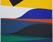 Italian Concrete Art Lithograph - Walter Fusi 1970s