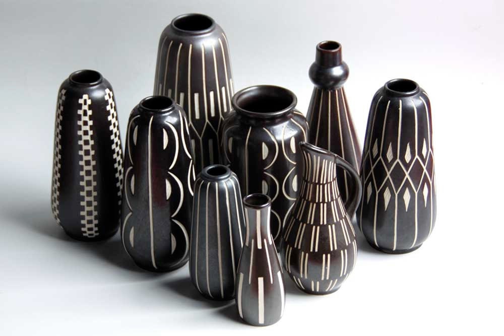Amazing Collection of 9 Mid Century Vases - Anton Piesche
