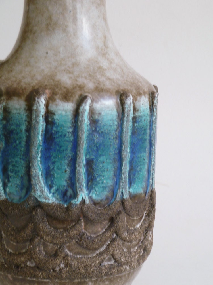 Blue Grey East German Vase - Strehla