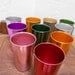 Atomic Rainbow Aluminum Tumblers "Bascal" Italian Mid Century Retro Drinkware Set Of 10 Vintage 40s-50s