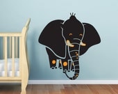 Baby Nursery decal -  Elephant wall decal, nursery decal sticker, baby room decor. NEW Safari theme